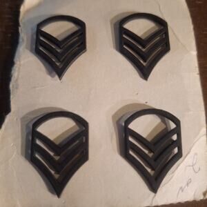 Set Of 4 Vintage WWII US Army E7 Sgt 1st Class Subdued Metal Insignia Rank Pins